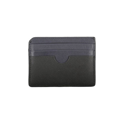 Tommy Hilfiger Black Leather Wallet with card holder and contrast details, featuring the brand logo. Stylish and functional accessory.