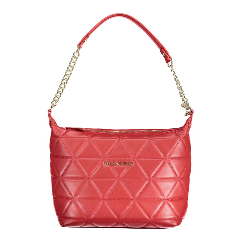 Mario Valentino Red Polyethylene Handbag with chain shoulder handle and zip closure