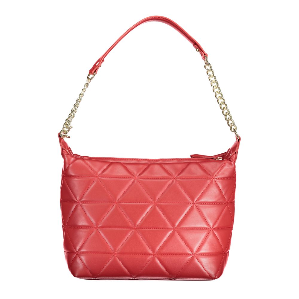 Mario Valentino Red Polyethylene Handbag with chain shoulder handle and adjustable strap