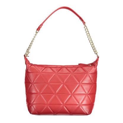 Mario Valentino Red Polyethylene Handbag with chain shoulder handle and adjustable strap
