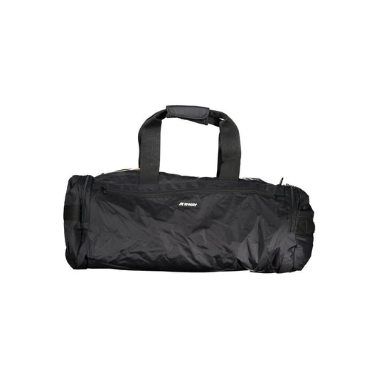 K-WAY Black Polyamide Luggage And Travel bag with shoulder handles, adjustable strap, multiple pockets, and zip closure