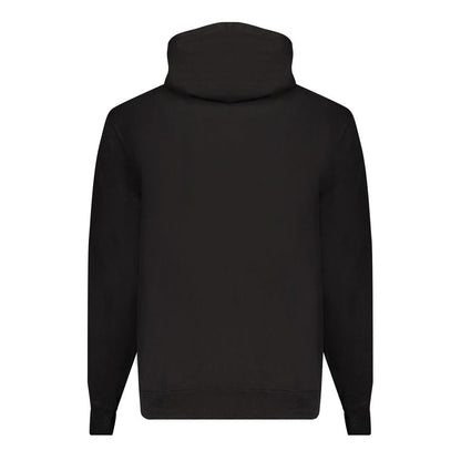 Alt Tag: Calvin Klein Black Cotton Men Sweater with hood, featuring a sleek design and iconic logo, eco-conscious fashion.