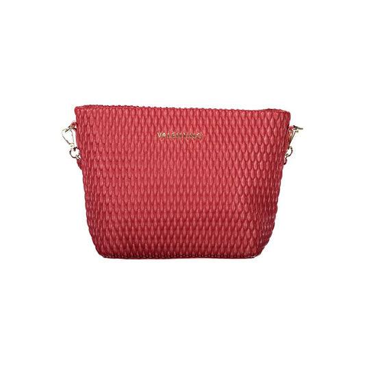Mario Valentino Red Polyethylene Handbag with zip closure, removable strap, and internal pockets.