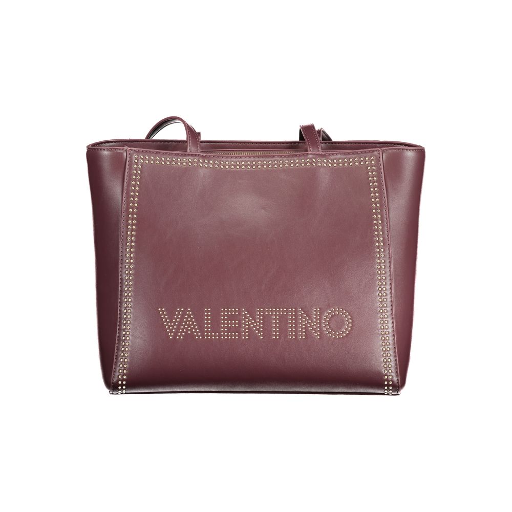 Mario Valentino Red Polyethylene Handbag with logo and contrasting details, featuring 2 handles, internal pocket, and zip closure.