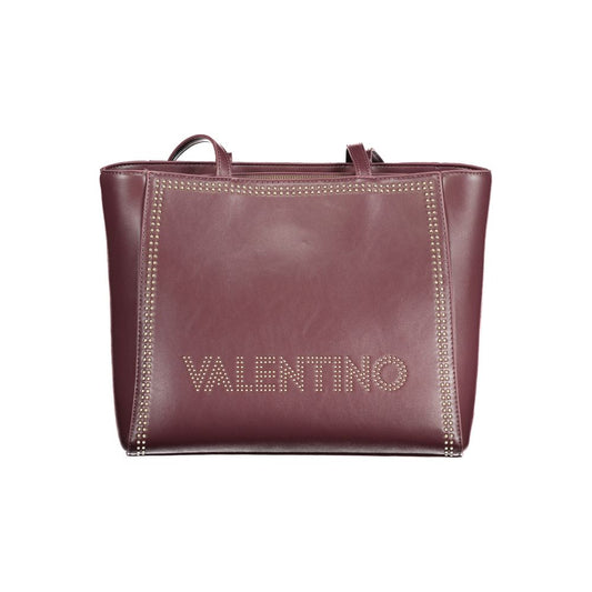 Mario Valentino Red Polyethylene Handbag with logo and contrasting details, featuring 2 handles, internal pocket, and zip closure.
