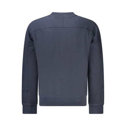 Hugo Boss Blue Cotton Men Sweater - Back View showcasing organic cotton material and sleek design.
