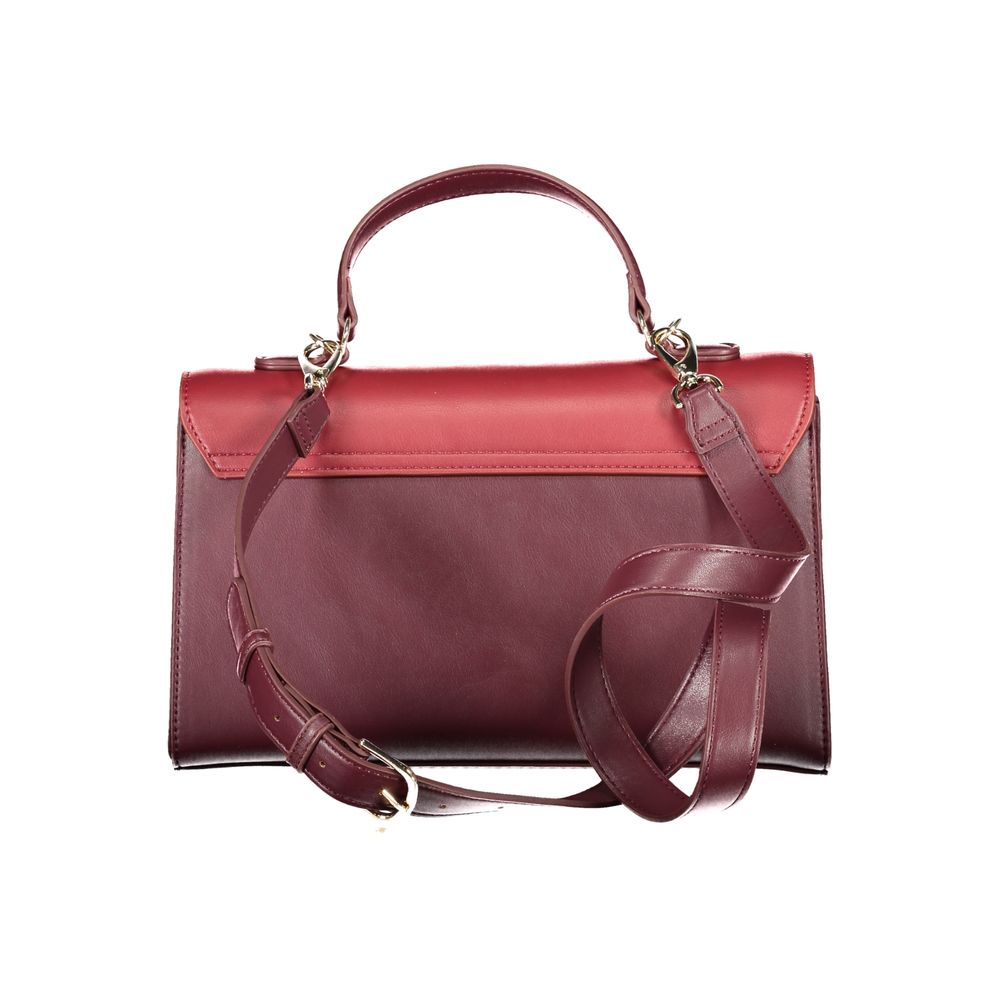 Mario Valentino Red Polyethylene Handbag with handle, adjustable strap, contrasting details, protective feet, logo emblem.