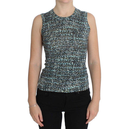 Dolce & Gabbana Blue Wool Sweater Sleeveless Pullover SIG20569-3