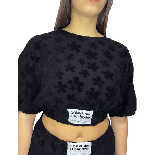 Comme Des Fuckdown Black Cotton Women Sweater