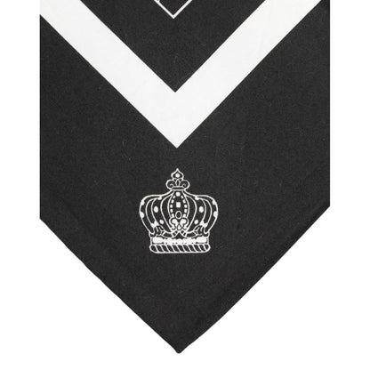 Dolce & Gabbana Black White Printed Square Men Foulard Scarf