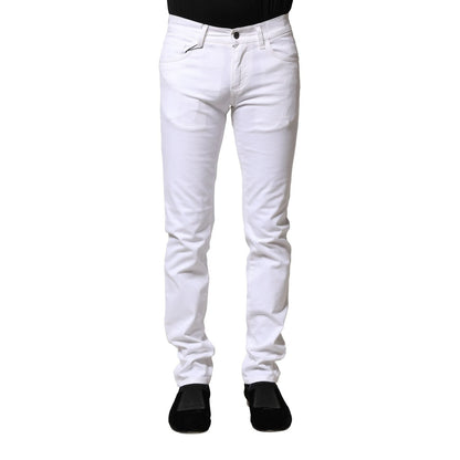 Dolce & Gabbana White Cotton Skinny Men Denim Jeans