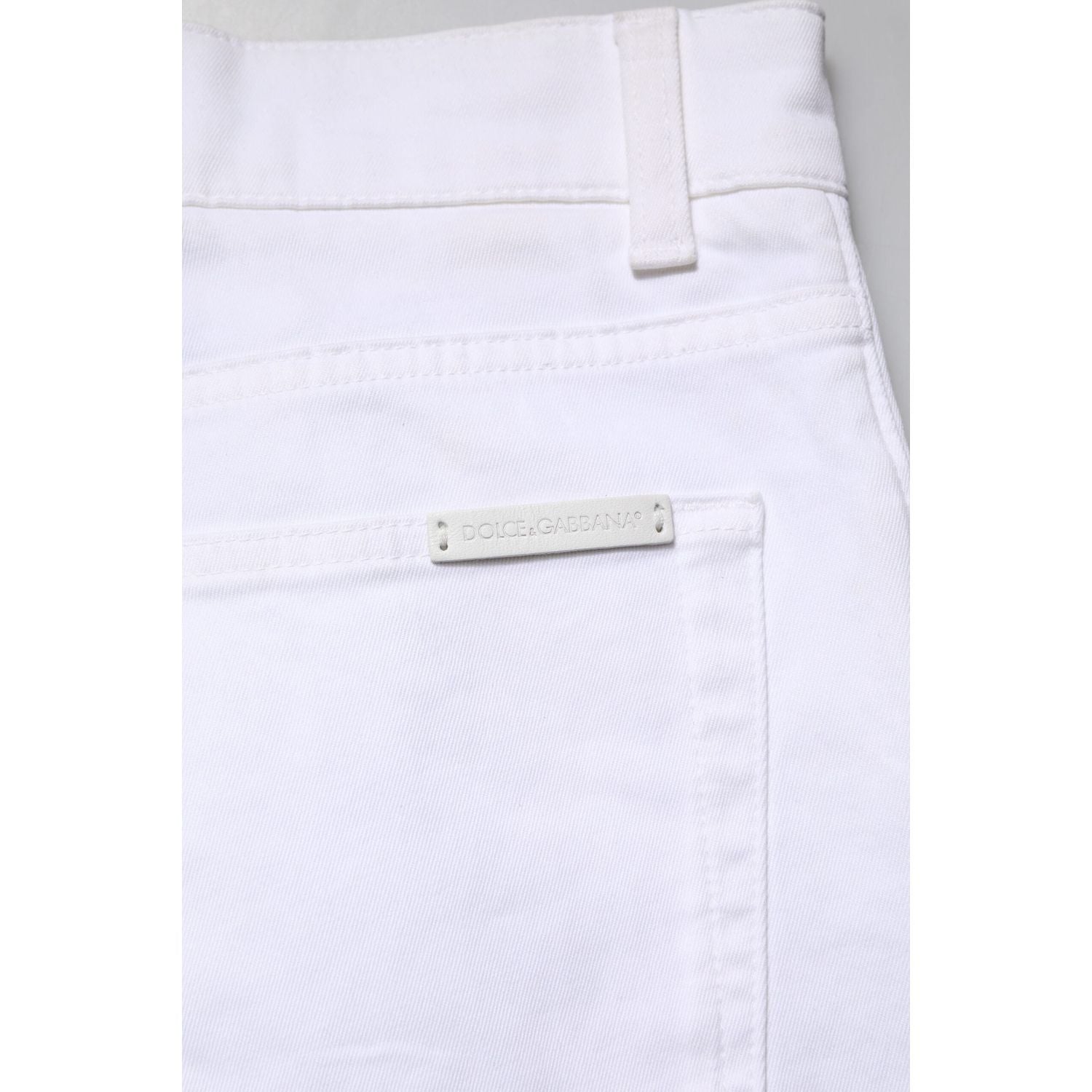 Dolce & Gabbana White Cotton Skinny Men Denim Jeans