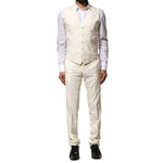 Dolce & Gabbana Ivory Wool 3 Piece Single Breasted Suit