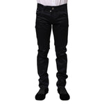 Dolce & Gabbana Black Cotton Skinny Mid Waist Pants