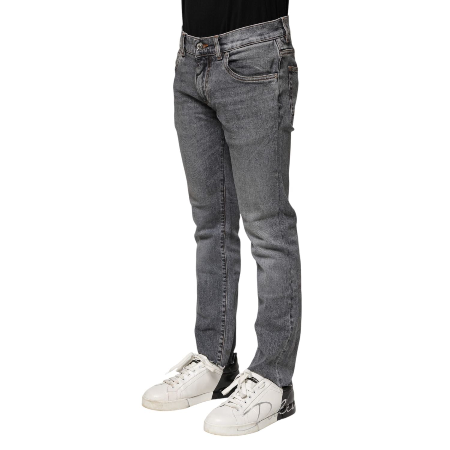 Dolce & Gabbana Gray Cotton Skinny Men Denim Jeans