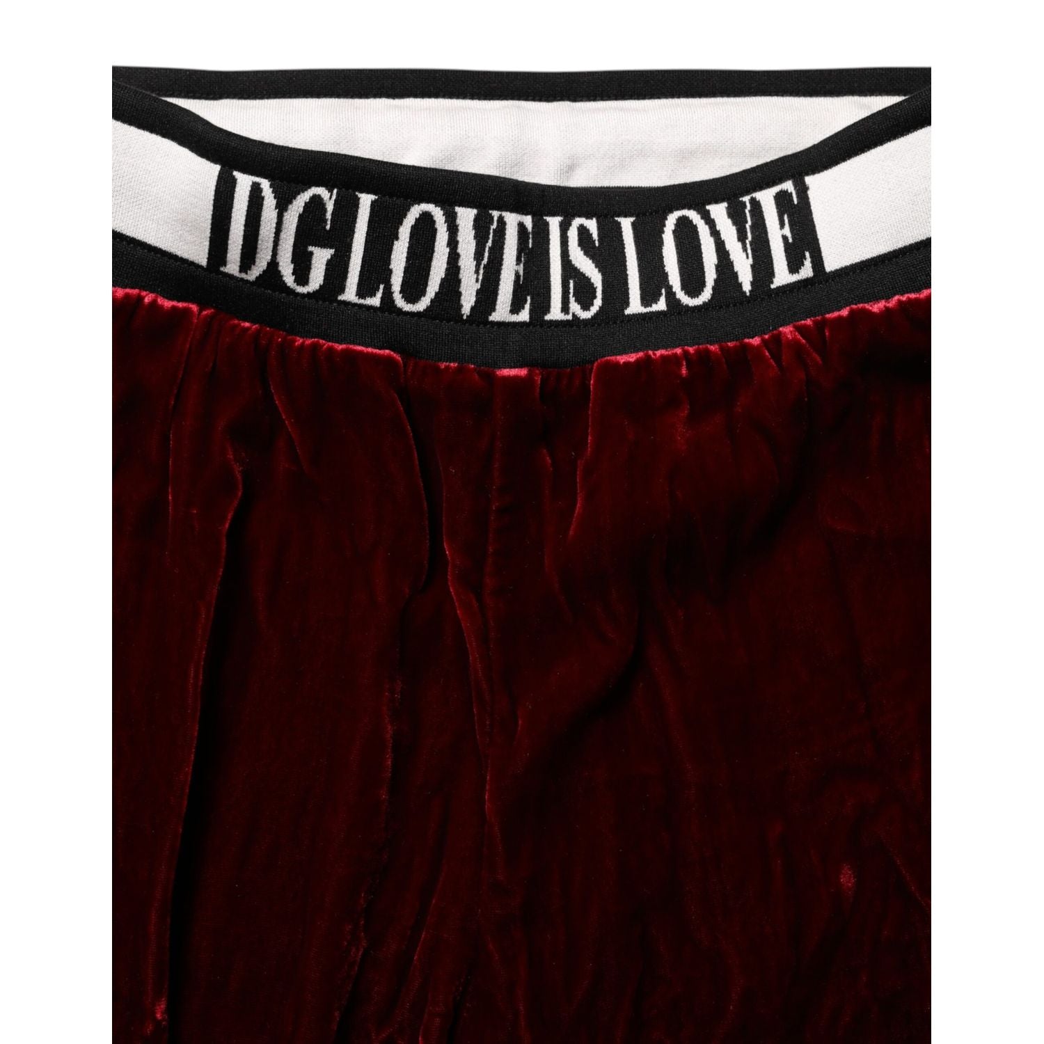 Dolce & Gabbana Red Viscose DG Logo Mid Waist Pants
