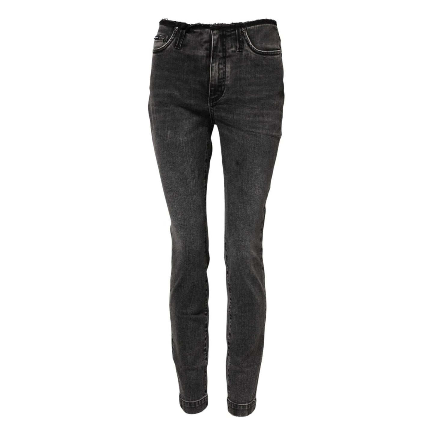 Dolce & Gabbana Gray Skinny Cotton Mid Waisted Denim Jeans