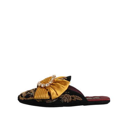 Dolce & Gabbana Multicolor Embellished Flat Sandals Shoes