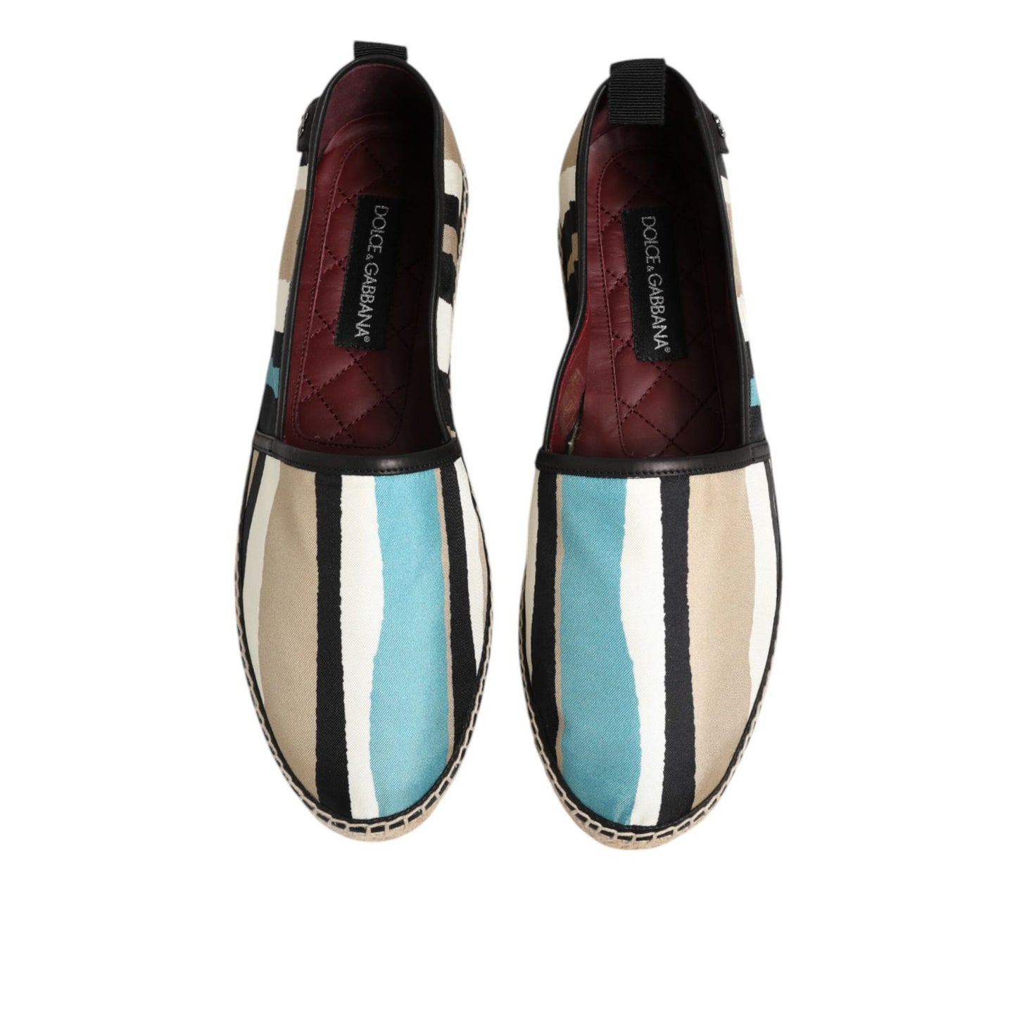 Dolce & Gabbana Multicolor Stripes Canvas Flat Espadrille Shoes