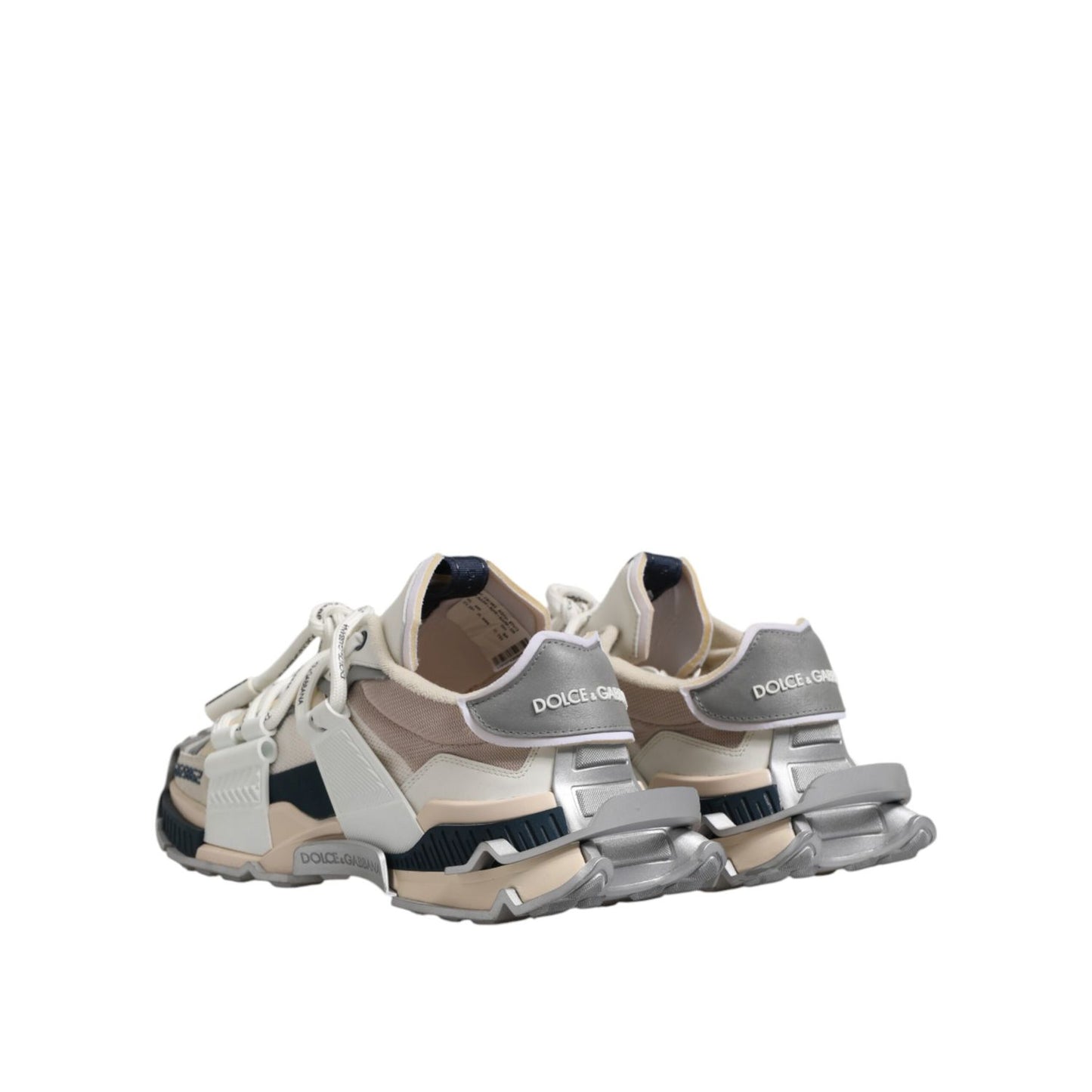 Dolce & Gabbana Multicolor Space Low Top Men Sneakers Shoes with lace-up closure and logo details, made with fabric and leather, rubber sole.