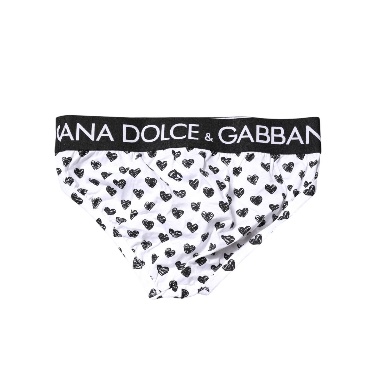 Dolce & Gabbana White Heart Printed Regular Brief Underwear