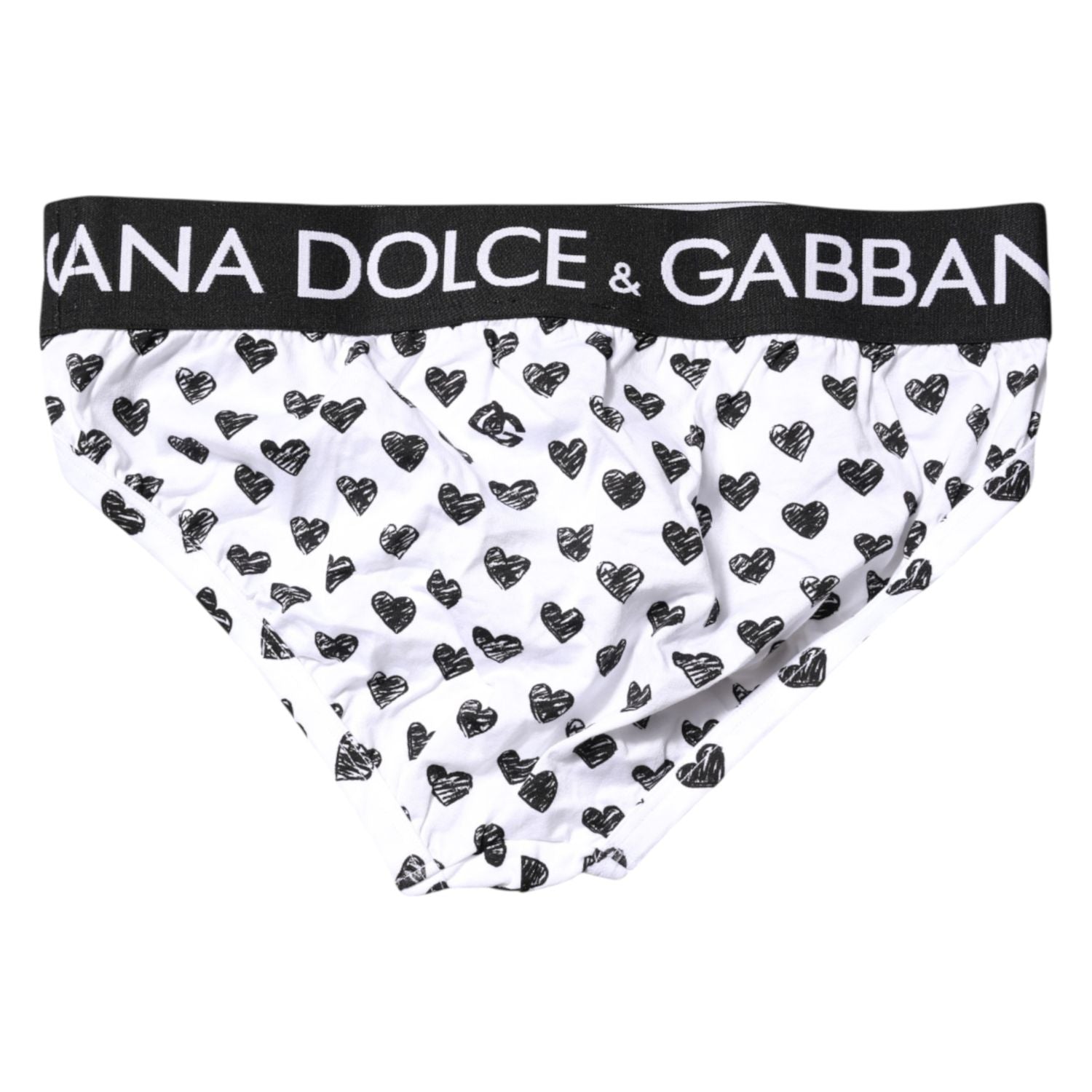 Dolce & Gabbana White Heart Printed Regular Brief Underwear