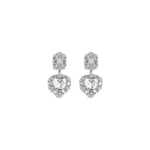 Self-Portrait Earrings with heart-shaped pendant SE-PF25600ESLSILVER-ONE SIZE
