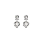 Self-Portrait Earrings with heart-shaped pendant SE-PF25600ESLSILVER-ONE SIZE
