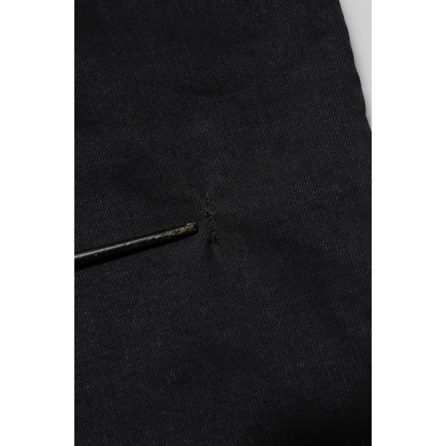 Dolce & Gabbana Black Cotton Logo Plaque Denim Jeans