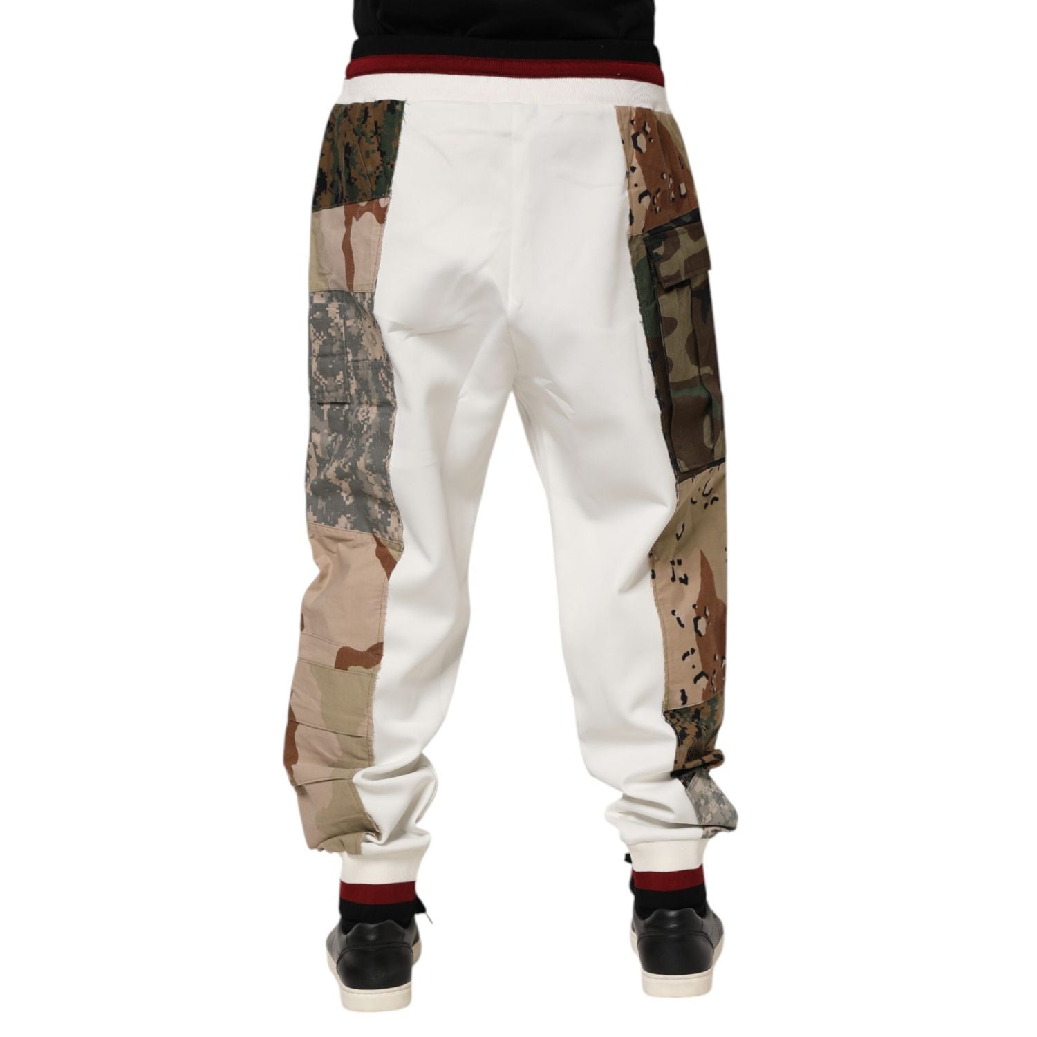 Dolce & Gabbana White Patchwork Jogger Pants