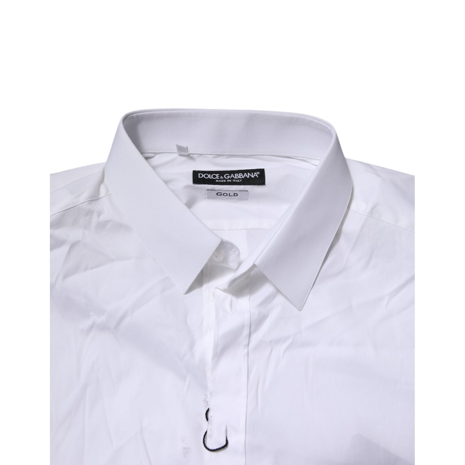 Dolce & Gabbana White Cotton GOLD Long Sleeves Formal Shirt