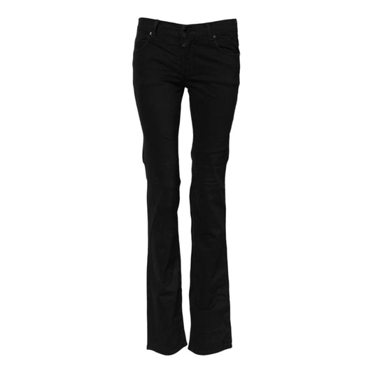 Ermanno Scervino Black Cotton Stretch Flared Bootcut Denim Jeans