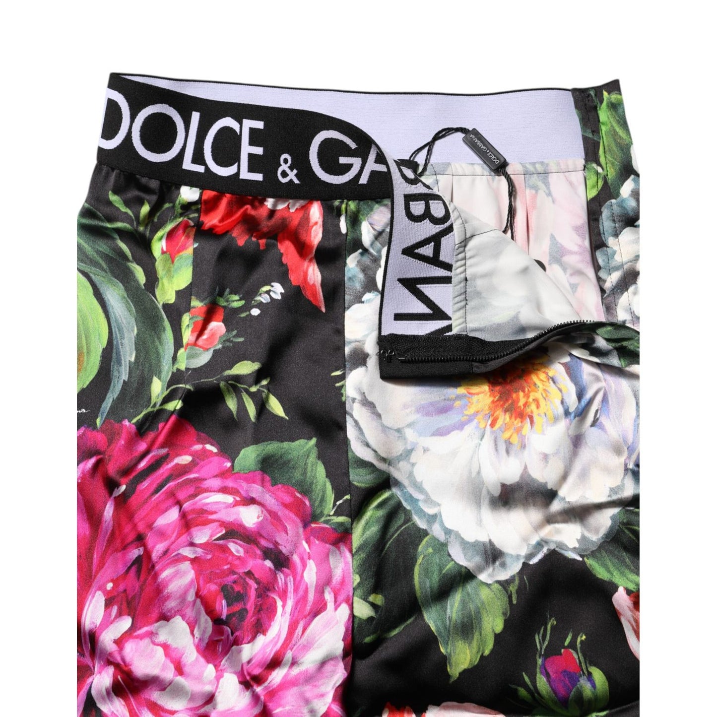 Dolce & Gabbana Multicolor Floral Legging Stretch Waist Pants