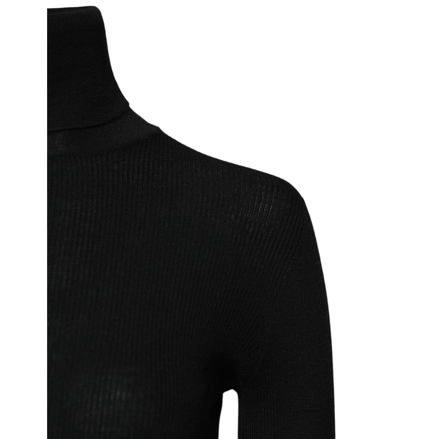 Dolce & Gabbana Black Cashmere Turtleneck Knitted Blouse Top