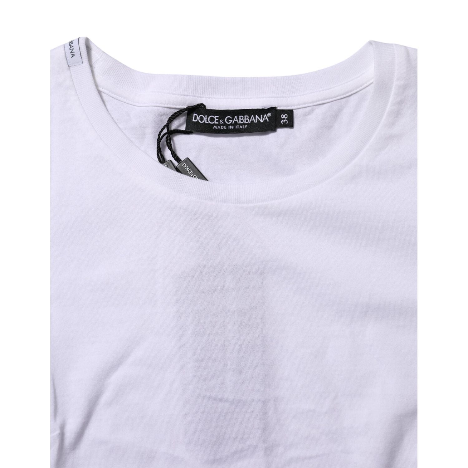 Dolce & Gabbana White Cotton Short Sleeves Round Neck T-shirt