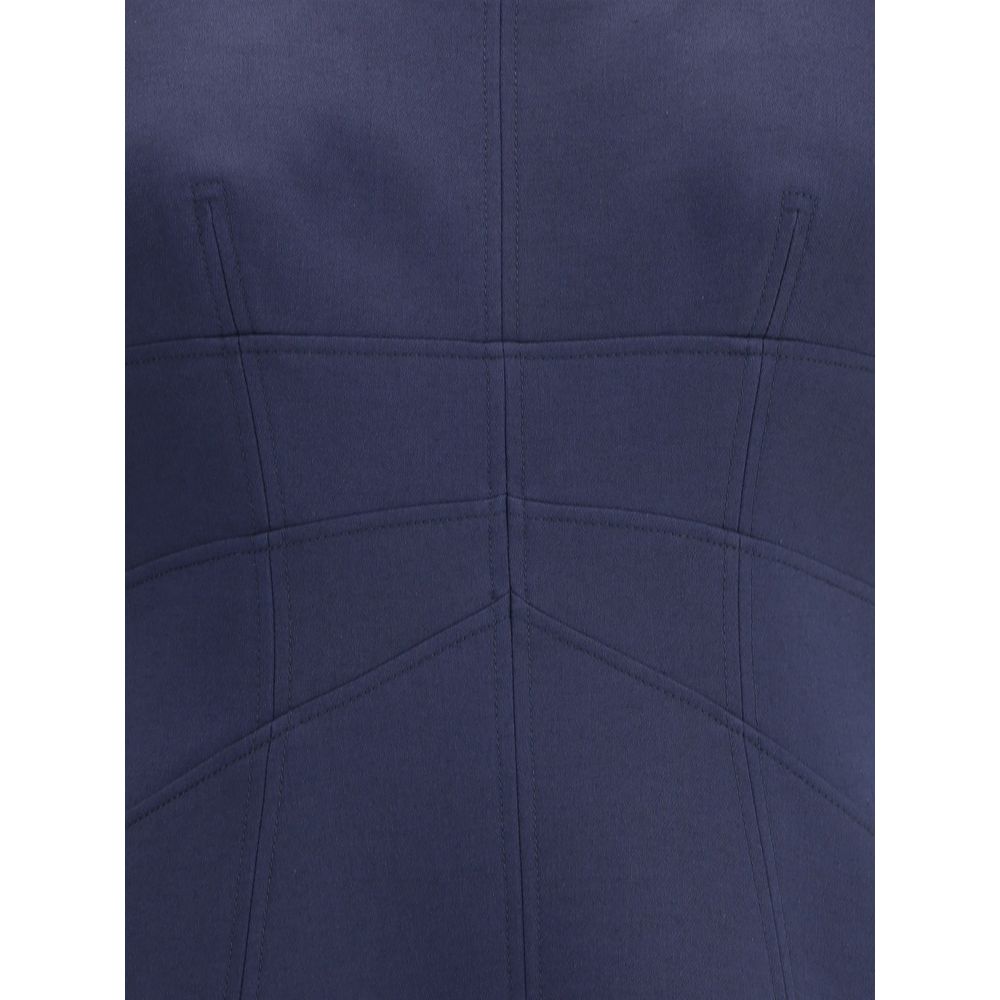 Alexander McQueen Blue Wool Casual Dress