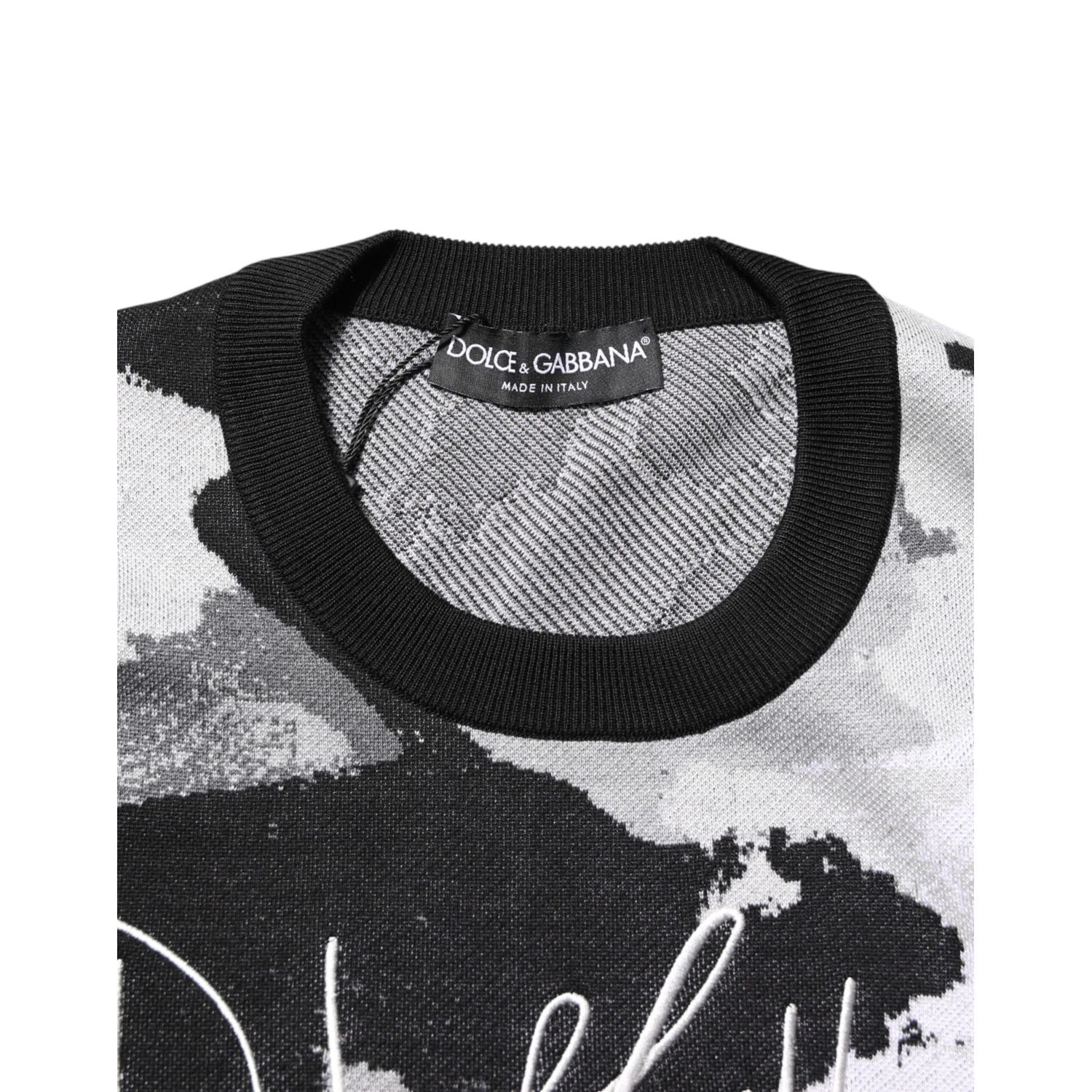 Dolce & Gabbana Multicolor Silk Camouflage Pullover Sweater