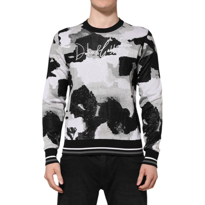Dolce & Gabbana Multicolor Silk Camouflage Pullover Sweater