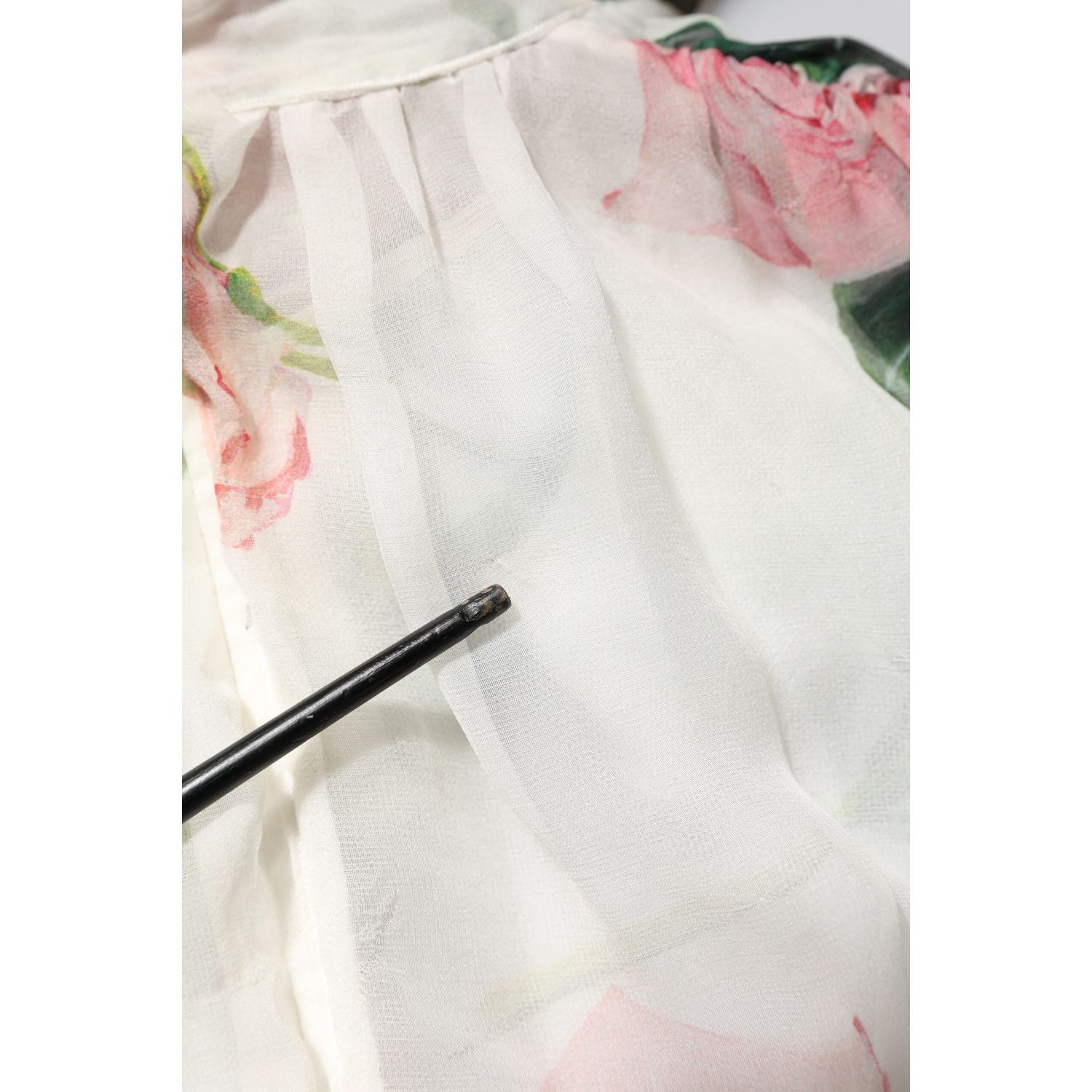 Dolce & Gabbana White Floral Roses Silk Maxi Long Gown Dress