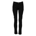 Dolce & Gabbana Black Cotton Logo Skinny Mid Waist Denim Jeans PAN74227-40