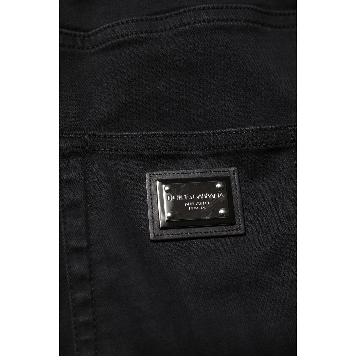 Dolce & Gabbana Black Cotton High Waist Skinny Denim Jeans