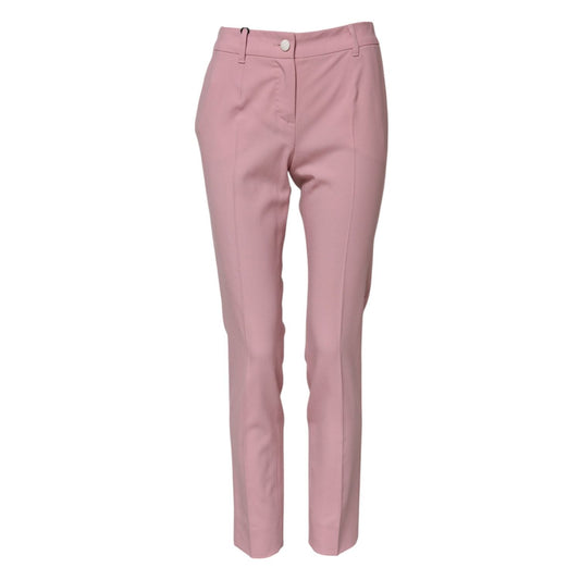 Dolce & Gabbana Pink Wool High Waist Tapered Pants PAN75122-36