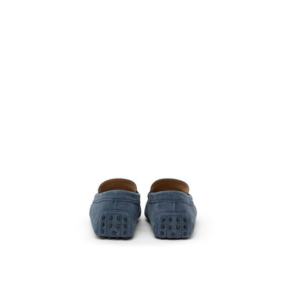 Tod's Blue Suede Leather Moccassin