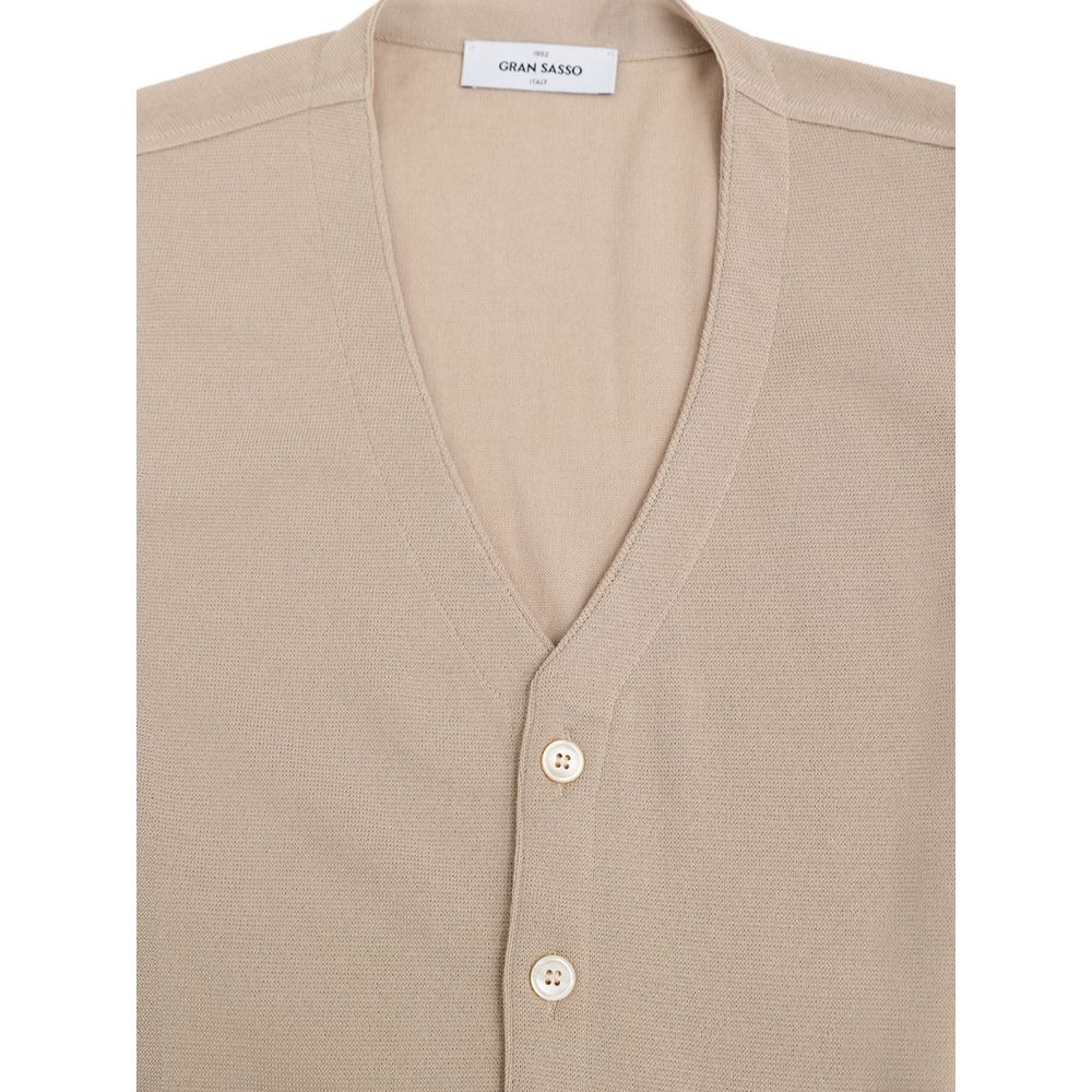 Gran Sasso Beige Cotton Sleveless Jacket