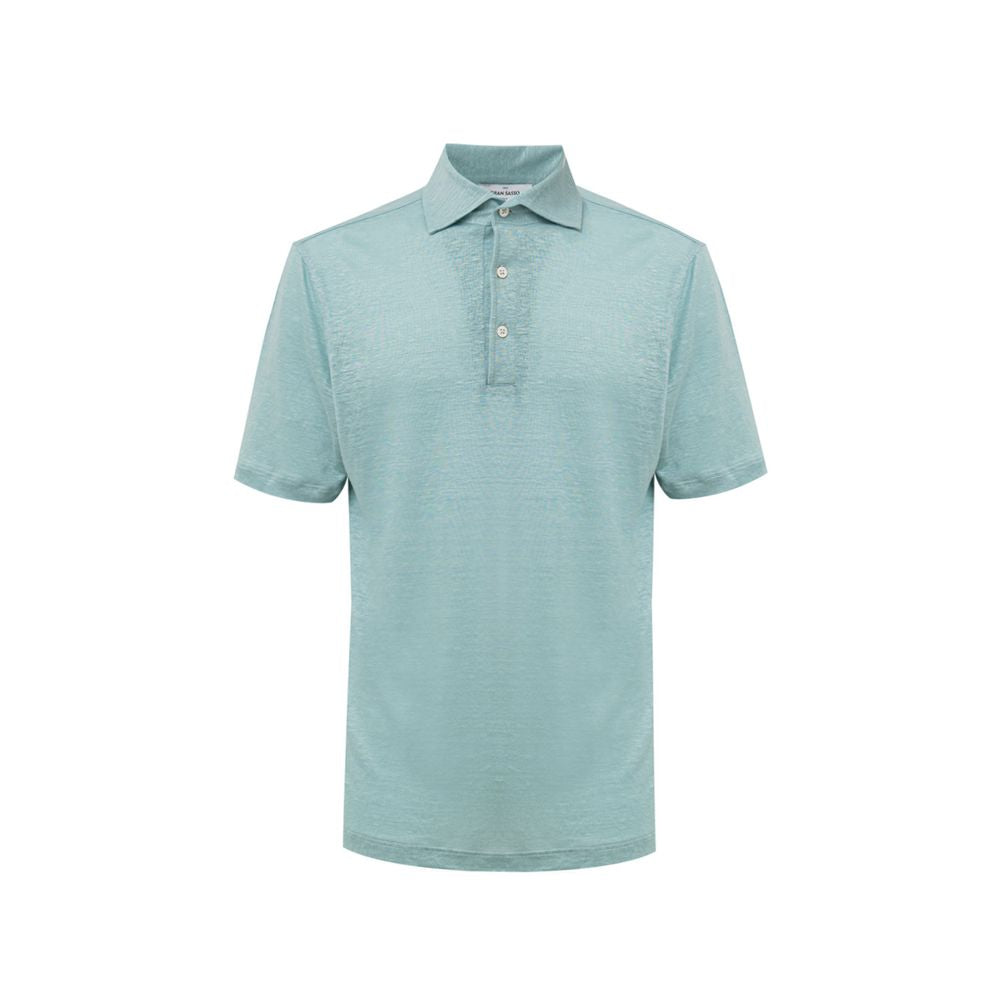 Gran Sasso Blue Linen Polo Shirt GR-950620051436-IT50 | L