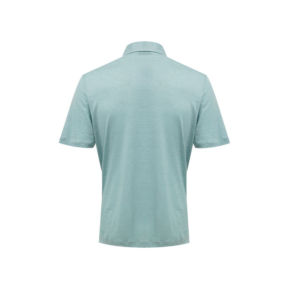 Gran Sasso Blue Linen Polo Shirt GR-950620051436-IT50 | L