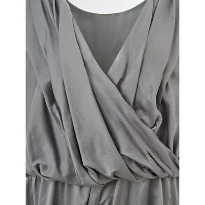 Lardini Gray Silk Casual Dress
