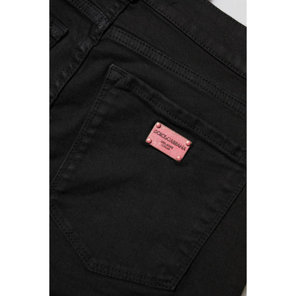 Dolce & Gabbana Black Cotton Skinny Mid Waist Denim Jeans