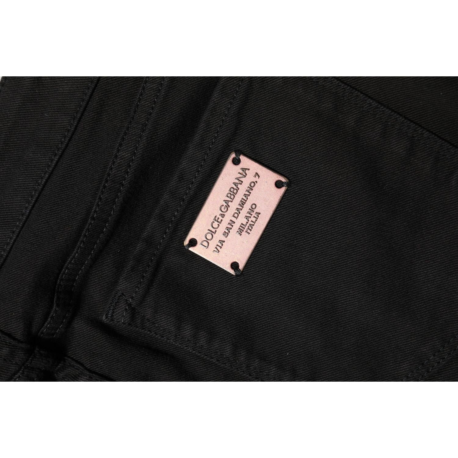 Dolce & Gabbana Black Cotton Skinny Mid Waist Denim Jeans