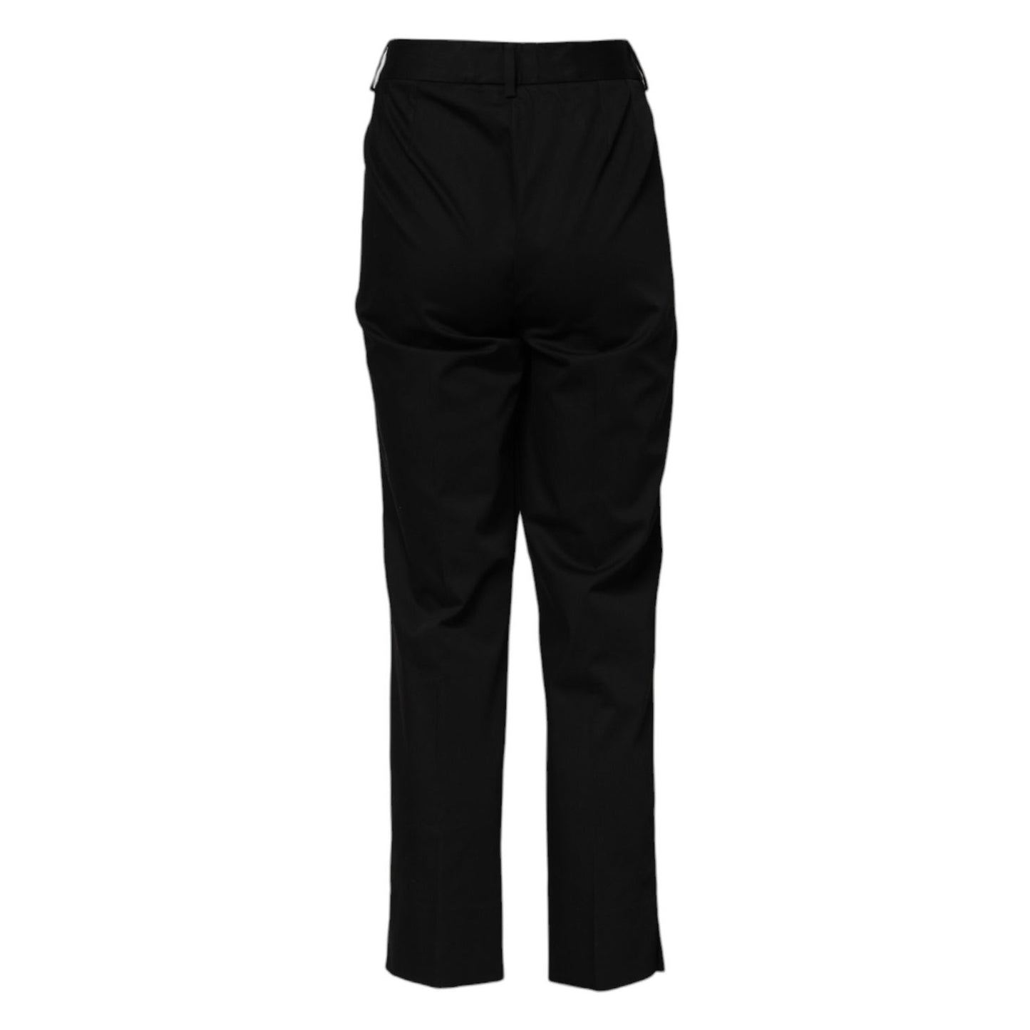 Dolce & Gabbana Black Cotton High Waist Formal Pants